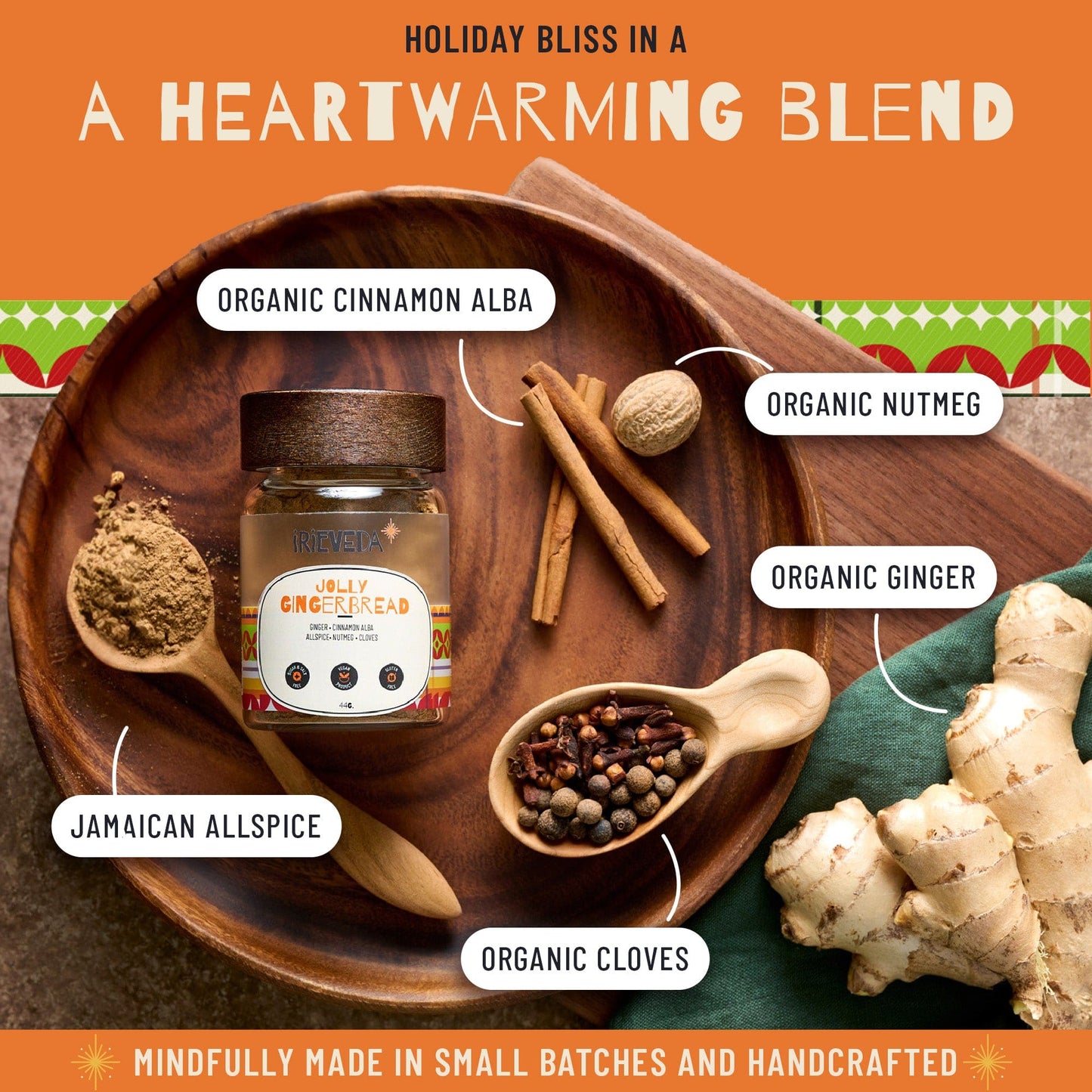 
                  
                    IrieVeda Spice Blends Holiday Baking Jolly Gingerbread fodmap ayurvedic
                  
                